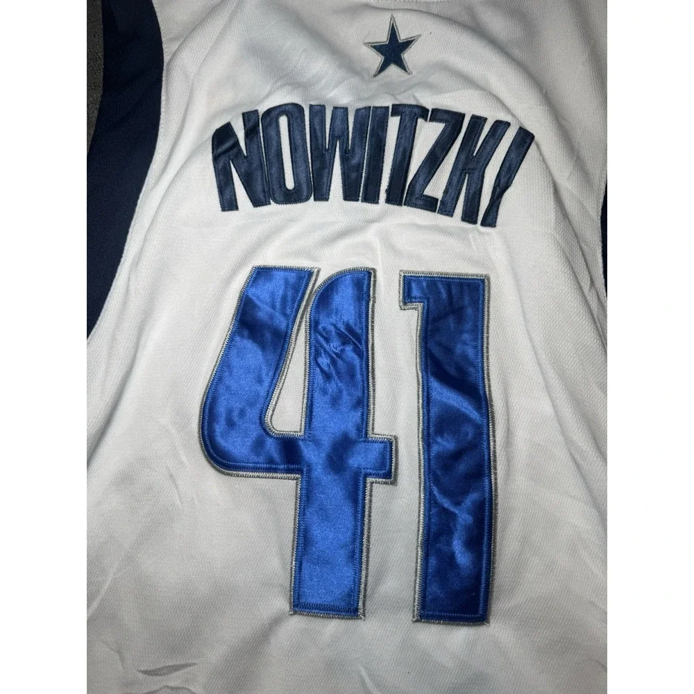 Adidas Dallas Mavericks Dirk Nowitzki #41 Jersey Size 52 NBA White